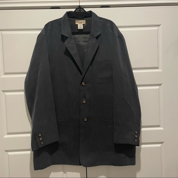 Mens Black Blazer Long Formal or Casual Trench Coat Barn Jacket - Picture 2 of 8